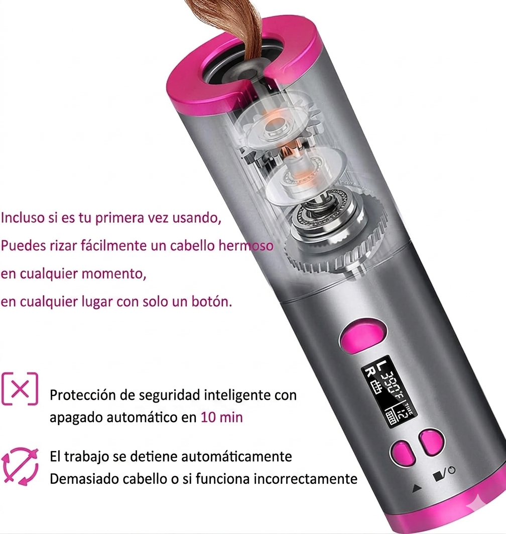 RIZADOR DE CABELLO PROFESIONAL INALÁMBRICO AUTOMÁTICO