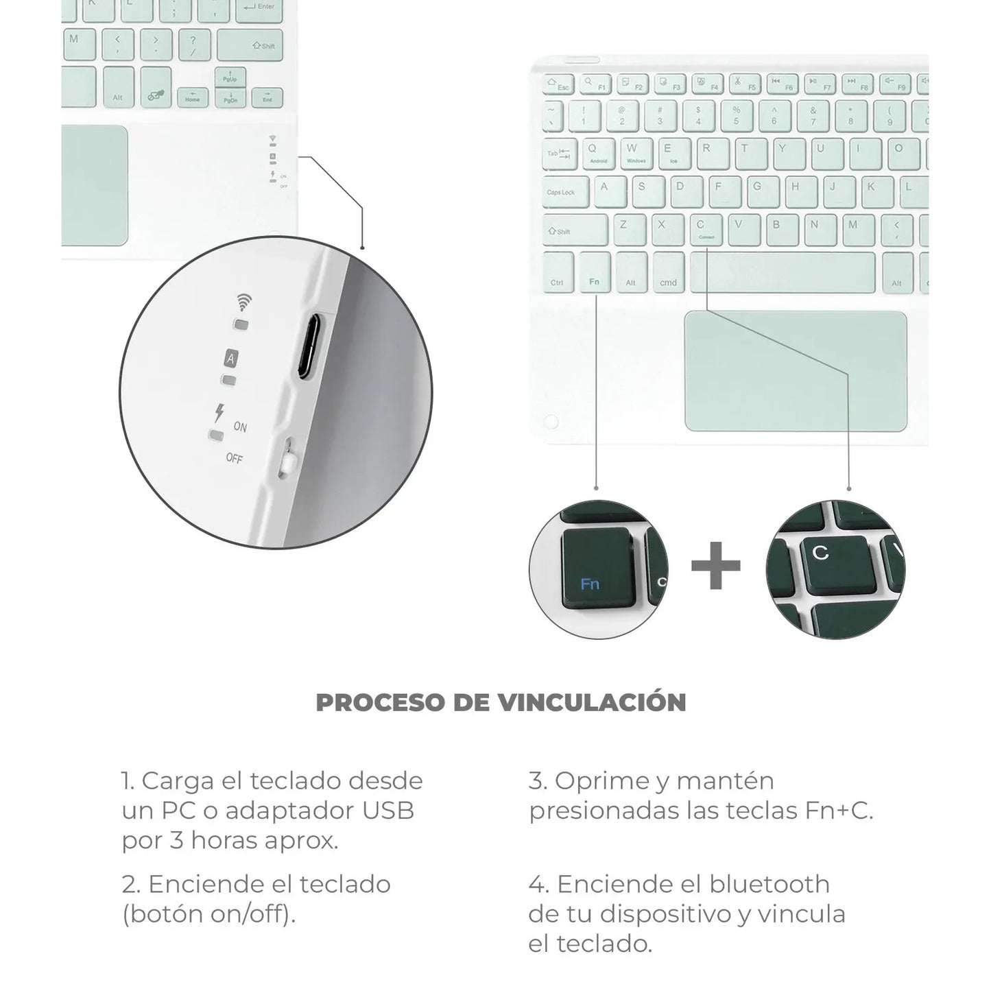 TECLADO INALÁMBRICO CON TRACKPAD